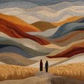 Abstract Mountain Horizon Mural Wallpaper with Textured Earth Tones Mural Wallpaper - room preview 04