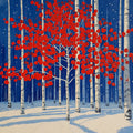 Crimson Aspen Winter Forest Mural Wallpaper - room preview 04