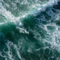 Aerial Surfer Wave Mural Wallpaper — Moody Coastal Ocean Art Mural Wallpaper - room preview 04