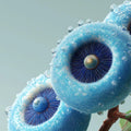 Macro Azure Bloom Mural Wallpaper — Contemporary Botanical Art Mural Wallpaper - room preview 04