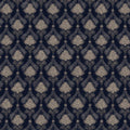 Damask Floral Silhouette Mural Wallpaper in Navy and Soft Beige Mural Wallpaper - room preview 04