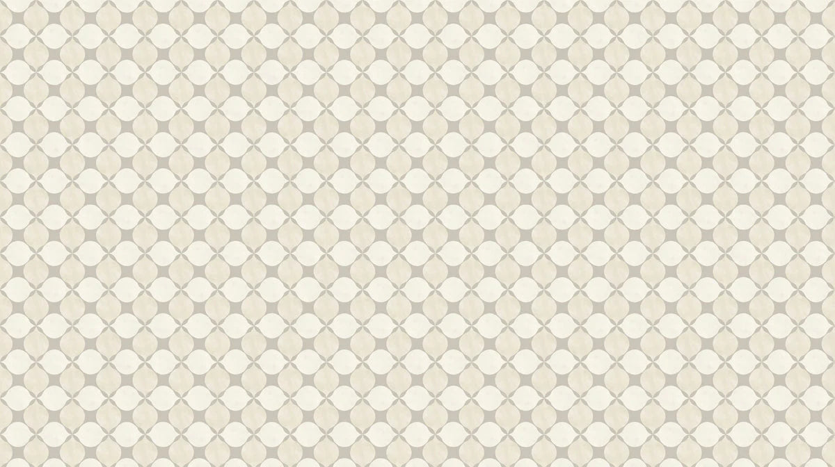 Minimalist Geometric Ogee Mural Wallpaper in Soft Beige and Cream Mural Wallpaper - room preview 04