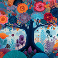 Enchanted Garden Mural Wallpaper — Vibrant Whimsical Floral Mural Wallpaper - room preview 04