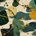 Mid-Century Abstract Mural Wallpaper with Ochre and Teal Accents Mural Wallpaper - room preview 04