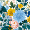 Sunlit Meadow Floral Mural Wallpaper — Colorful Botanical Art Mural Wallpaper - room preview 04