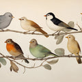 Vintage Songbird Botanical Mural Wallpaper — Naturalist Art Study Mural Wallpaper - room preview 04