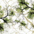 Gilded Forest Branch Mural Wallpaper — Artistic Nature Design Mural Wallpaper - room preview 04