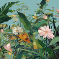 Botanical Garden Mural Wallpaper — Lush Floral Art Scene Mural Wallpaper - room preview 04