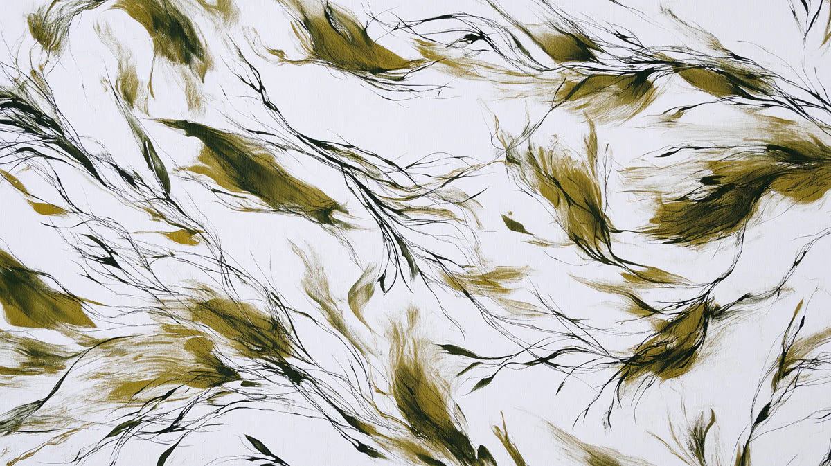 Abstract Willow Branch Mural Wallpaper in Ochre and Black Mural Wallpaper - room preview 04