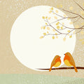 Sunlit Songbirds Mural Wallpaper with Soft Winter Snowfall Mural Wallpaper - room preview 04