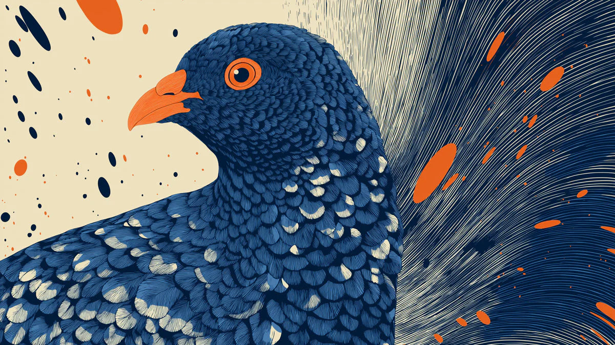 Abstract Bird Motif Mural Wallpaper — Modern Graphic Art Mural Wallpaper - room preview 04