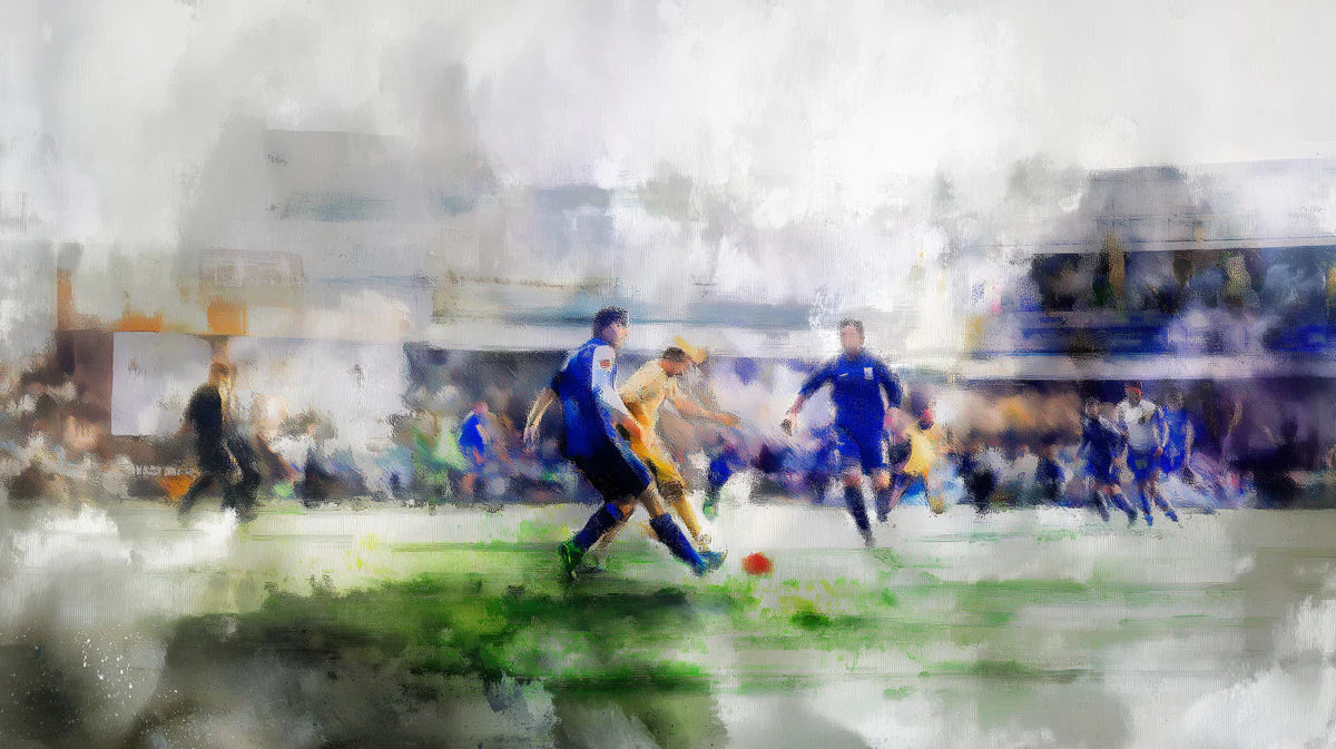 Soccer Match Impressionist Mural Wallpaper — Athletic Home Decor Mural Wallpaper - room preview 04