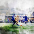 Soccer Match Impressionist Mural Wallpaper — Athletic Home Decor Mural Wallpaper - room preview 04