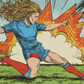 Comic Soccer Player Action Mural Wallpaper — Pop Art Style Mural Wallpaper - room preview 04