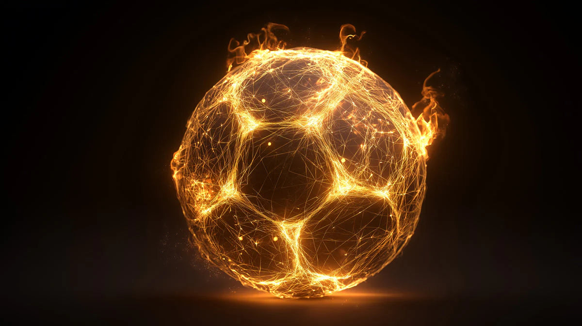 Fiery Soccer Ball Mural Wallpaper — Dynamic Sports Wall Art Mural Wallpaper - room preview 04