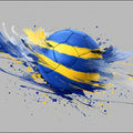 Dynamic Swedish Soccer Ball Mural Wallpaper — Artistic Sports Wall Art Mural Wallpaper - room preview 04