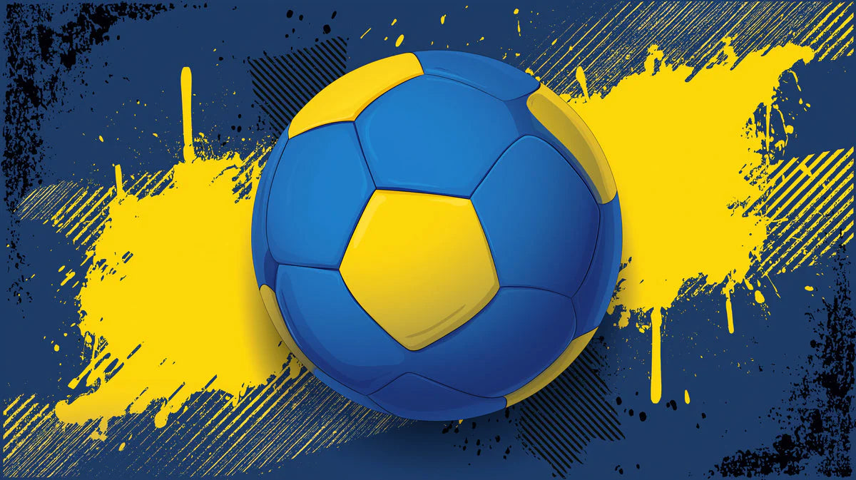 Ukrainian Flag Soccer Ball Mural Wallpaper for Energetic Sports Spaces Mural Wallpaper - room preview 04