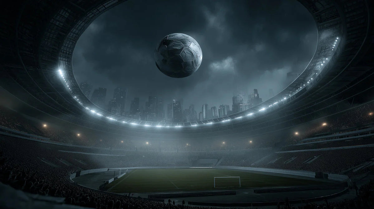 Dystopian Stadium City Mural Wallpaper — Cinematic Night Sky Mural Wallpaper - room preview 04