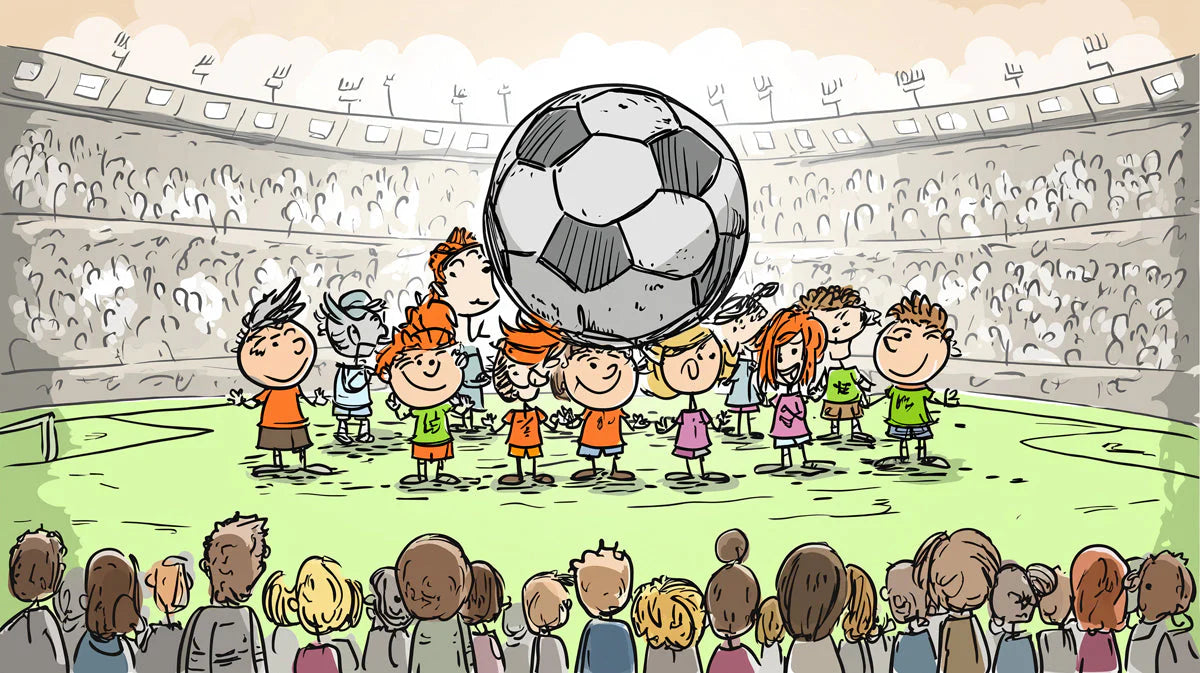 Soccer Match Crowd Mural Wallpaper — Playful Stadium Scene Mural Wallpaper - room preview 04