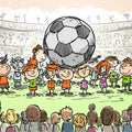 Soccer Match Crowd Mural Wallpaper — Playful Stadium Scene Mural Wallpaper - room preview 04