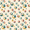 Vintage Soccer Ball Mural Wallpaper in Cream and Primary Tones Mural Wallpaper - room preview 04