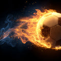 Fiery Soccer Ball Sports Mural Wallpaper — Kinetic Action Design Mural Wallpaper - room preview 04