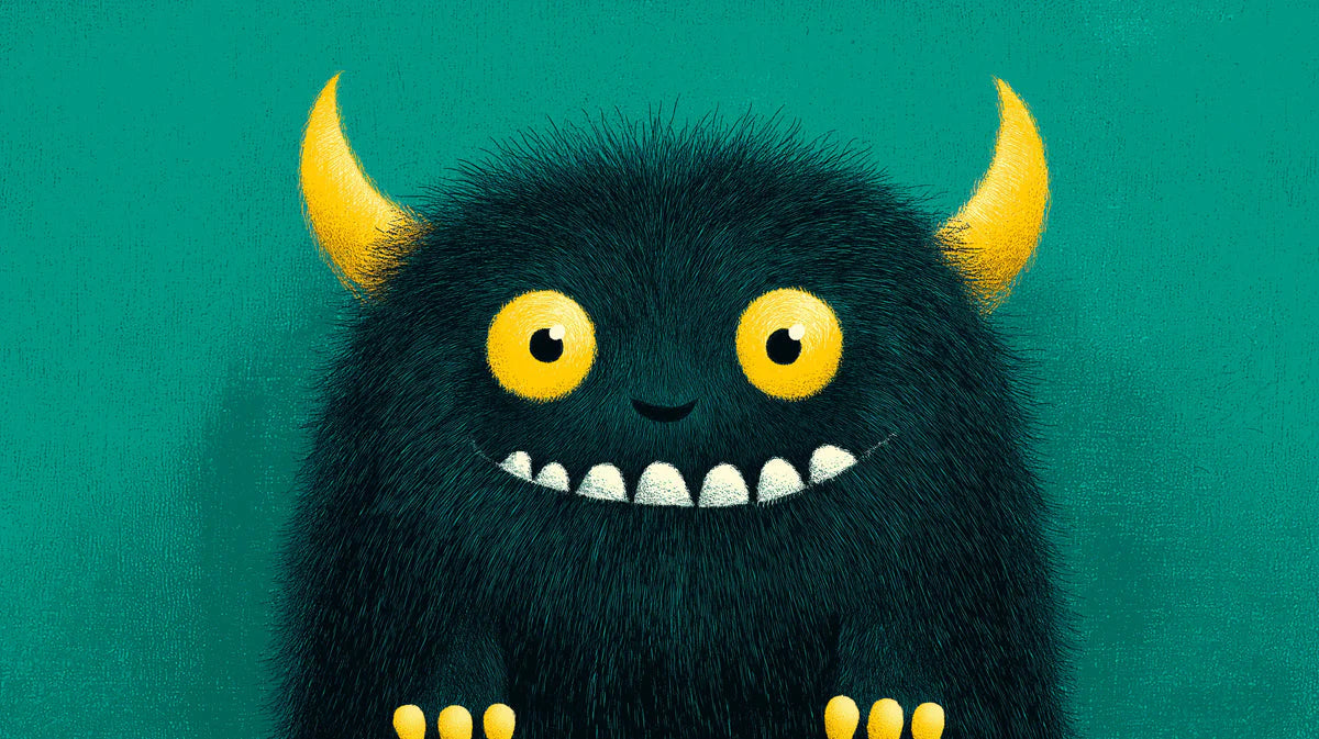 Furry Monster Mural Wallpaper — Playful Children's Wall Art Mural Wallpaper - room preview 04