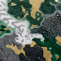 Abstract Topographic Mural Wallpaper — Midnight Forest & Gold Mural Wallpaper - room preview 04