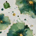Emerald Bloom Abstract Mural Wallpaper with Gilded Accents Mural Wallpaper - room preview 04