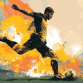 Soccer Strike Action Mural Wallpaper — Energetic Sports Design Mural Wallpaper - room preview 04