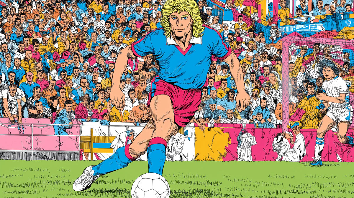 Vintage Soccer Stadium Mural Wallpaper — Pop Art Sports Design Mural Wallpaper - room preview 04