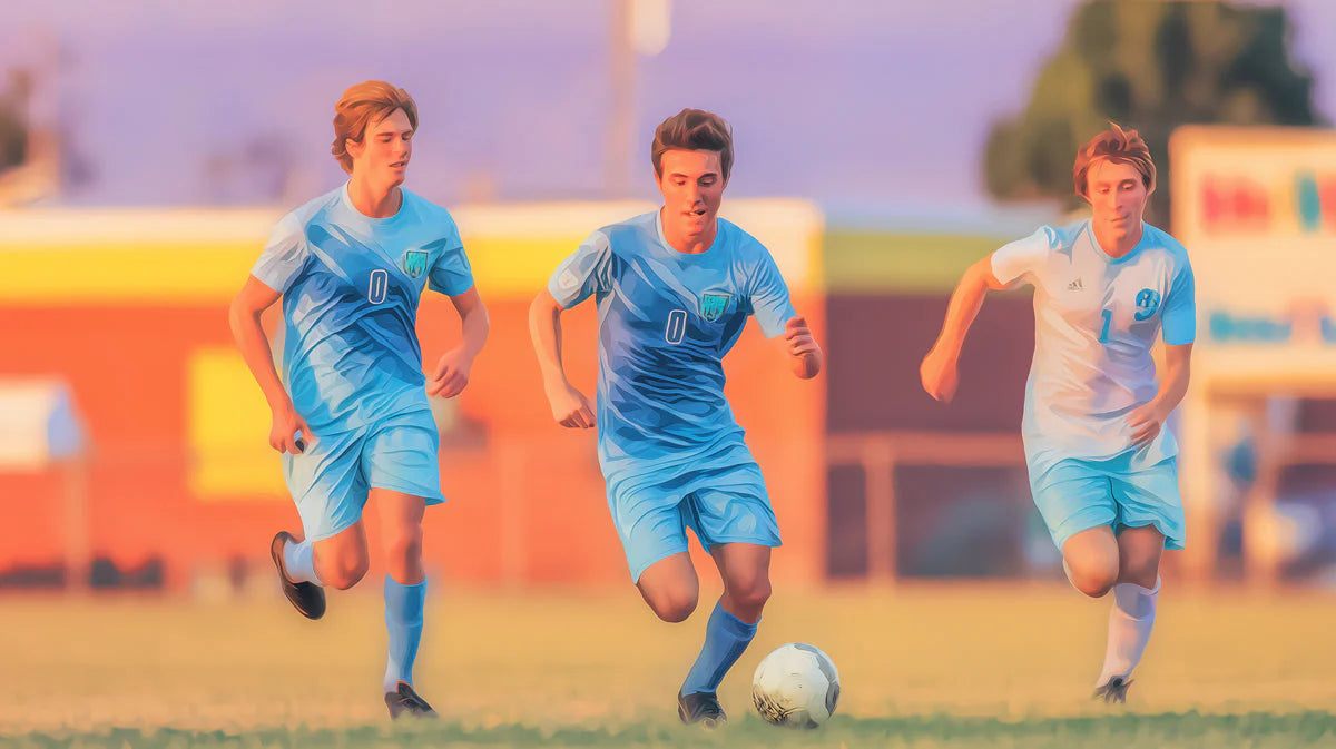Soccer Match Action Mural Wallpaper — Energetic Sports Design Mural Wallpaper - room preview 04