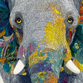 Mosaic Elephant Mural Wallpaper — Vibrant Animal Art Mural Wallpaper - room preview 04