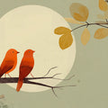 Sunlit Songbirds Mural Wallpaper — Whimsical Nature Illustration Mural Wallpaper - room preview 04