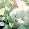 Sleeping Cat in Garden Mural Wallpaper — Whimsical Illustration Mural Wallpaper - room preview 04