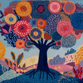 Vibrant Botanical Dreamscape Mural Wallpaper — Whimsical Floral Art Mural Wallpaper - room preview 04
