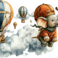 Floating Elephant Adventure Mural Wallpaper for Kids Rooms Mural Wallpaper - room preview 04