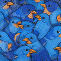 Bluebird Flock Mural Wallpaper —Hand-Drawn Whimsical Pattern Mural Wallpaper - room preview 04