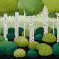 Pointillist Birch Forest Mural Wallpaper in Verdant Green Mural Wallpaper - room preview 04