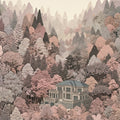 Blush Forest Manor Mural Wallpaper — Artistic Architectural Print Mural Wallpaper - room preview 04