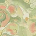 Abstract Swirl Mural Wallpaper — Soft Sage and Peach Linear Art Mural Wallpaper - room preview 04