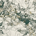 Abstract Ink Botanical Mural Wallpaper in Forest Green and Gold Mural Wallpaper - room preview 04