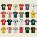 Vintage Football Jersey Mural Wallpaper — Athletic Sport Pattern Mural Wallpaper - room preview 04
