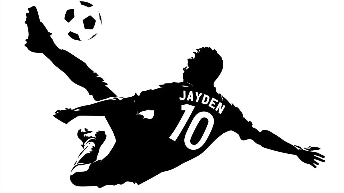 Soccer Player Action Silhouette Mural Wallpaper - room preview 04