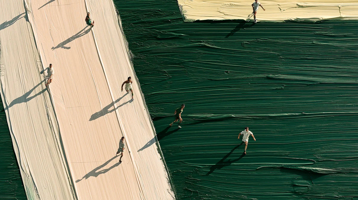 Athletic Track Mural Wallpaper — Bold Painterly Abstract Design Mural Wallpaper - room preview 04