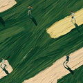 Abstract People Painted Mural Wallpaper — Expressionist Art Style Mural Wallpaper - room preview 04