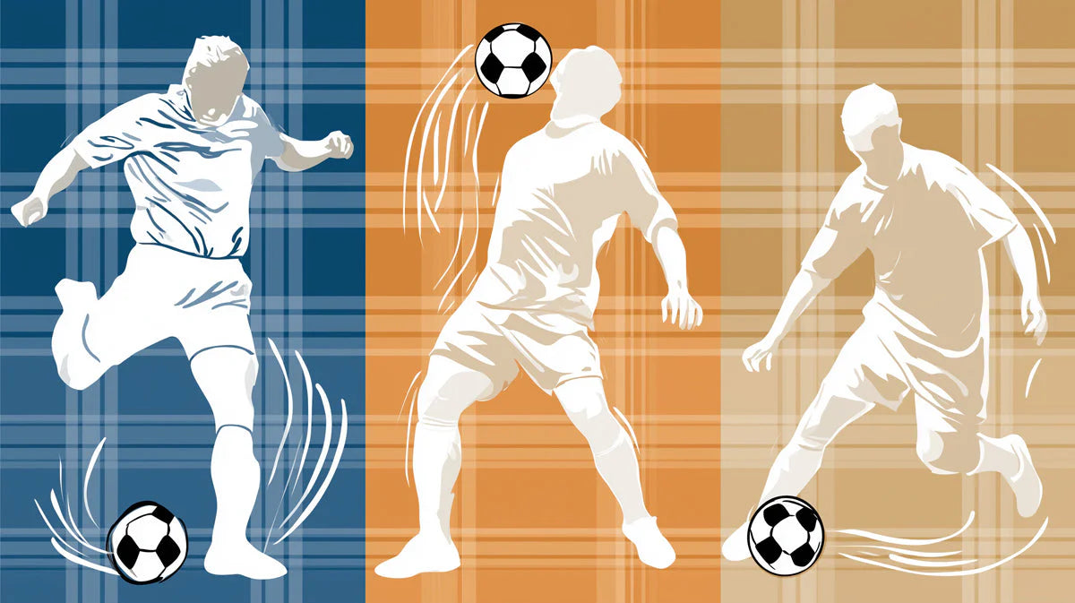 Dynamic Football Player Mural Wallpaper in Plaid Color Blocks Mural Wallpaper - room preview 04