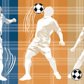 Dynamic Football Player Mural Wallpaper in Plaid Color Blocks Mural Wallpaper - room preview 04