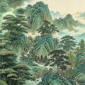 Mist-Covered Mountain Landscape Mural Wallpaper - room preview 04