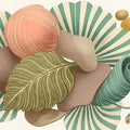 Botanical Still Life Mural Wallpaper in Soft Sage and Terracotta Mural Wallpaper - room preview 04